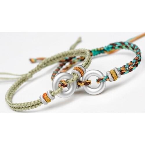 Hot 925 Sterling Silve Product Safe Buckle Woven Bracelet Lucky Color Rope Bracelets Adjustable Charm Bracelet For Women Men