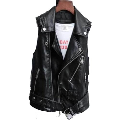 HWLZLTZHT Women's Leather Vests