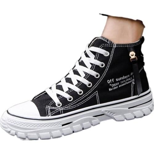 Sneakers Men Mens Casual High-top Shoes Men Tennis Blue Black Breathable Canvas Sneakers Male Trainers Skateboard Tides Shoes