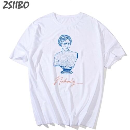 Michelangelo David Tattoo Print T Shirts Harajuku men Streetwear Casual Loose Short Sleeve Tops Tees Male Street Tshirts M-3XL