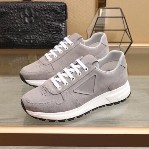 Men genuine leather casual shoes fashion lace up sneakers flat walk shoes