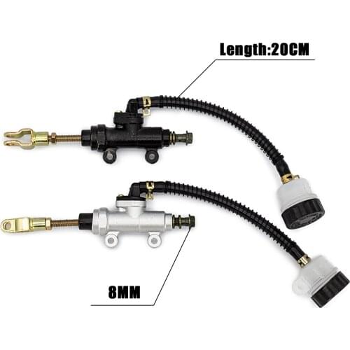 20cm Tubing Motorcycle Rear Brake Pump Foot Hydraulic Refit Rear Brake Master Cylinder Pump For Suzuki Kawasaki Honda Yamaha