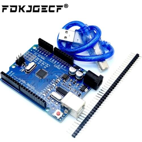 One set For UNO R3 CH340G+MEGA328P Chip 16Mhz For Arduino UNO R3 Development board + USB CABLE