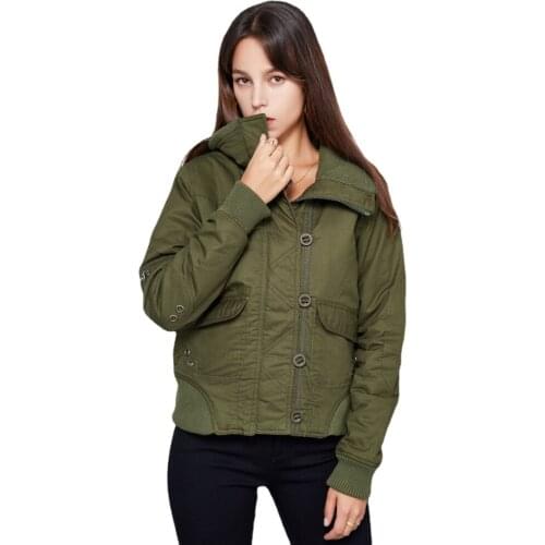 Winter Parkas Women Tops Short Style Pockets Casual Outerwear Warm Long Sleeve Casual Outerwear Female Jackets and Coats TD626