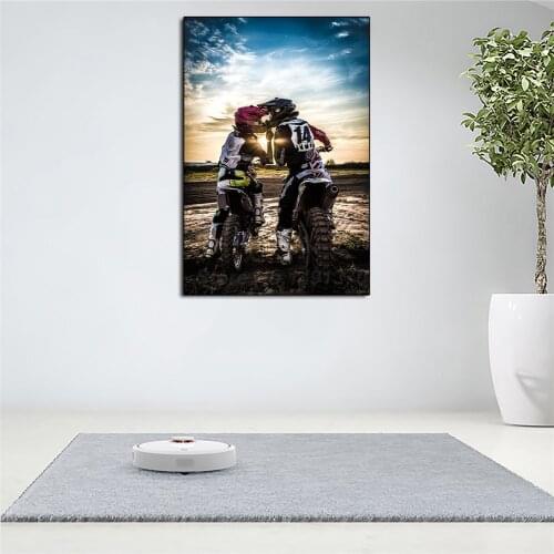 Motocross Extreme Sport Nordic Style Poster Print Minimalist Wall Art Canvas Painting Landscape Picture Home Decor