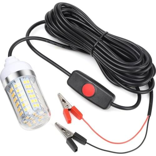 DONQL Underwater Fishing Light Led Fish Attracts Lamp 12V 15W 108pcs Finding System Lure Light Night Fishing Tackle
