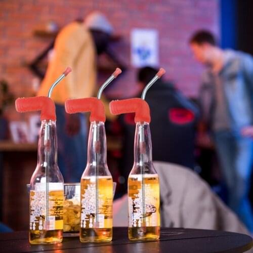Beer Snorkel Silicone Double Beer Snorkel Funnel Drink Bong Hens Straw for Entertainment Party Bar Brewing Equipment