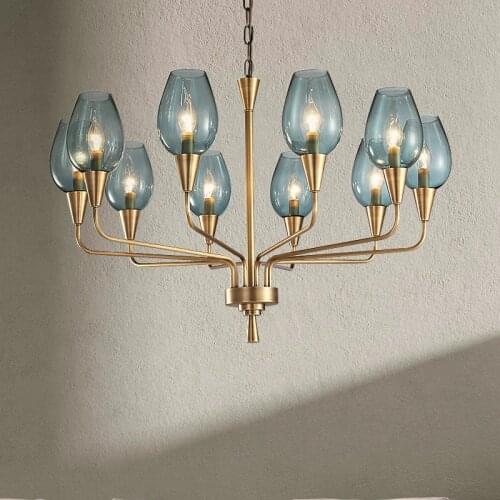 Modern art deco chandelier Living Room lustre vintage High Quality Hotel Guest Room Bedroom Glass Lamp chandelier gold