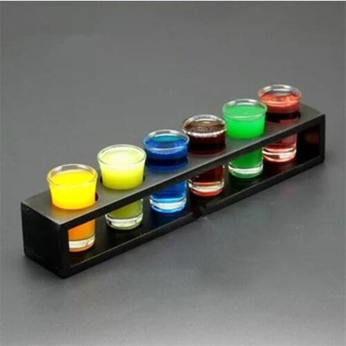 Lead Free Glass 6 PCS Bullets Cup Shot Thick Bottom Swallow Cup Suit Bar Drinking Utensils Suit With Wine Glasse Frame Bar Tool