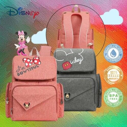 Disney Minnie Mummy Maternity Nappy Bag Brand Large Capacity Baby Bag Travel Backpack Desinger Nursing Bag Baby Care Diaper Bags