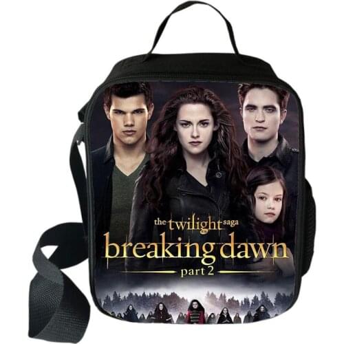 Twilight Cooler Lunch Bag Cartoon Girls Portable Thermal Food Picnic Bags for School Kids Boys Lunch Box Tote