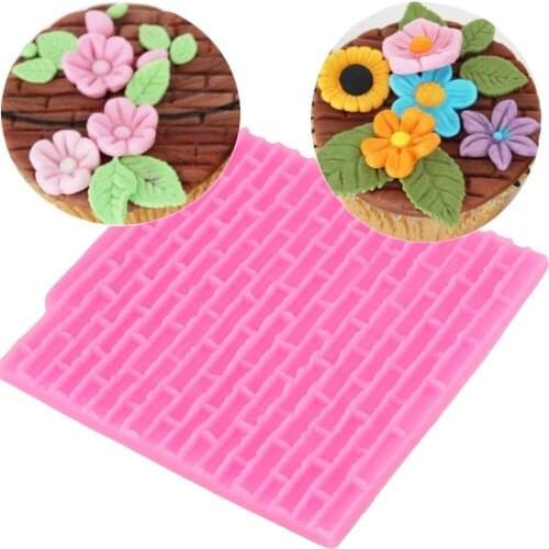 Texture Fondant Cake Decorating Tools Silicone Mold Of Tree Bark Brick Wall Silicone Mat Bakeware Confectionery Tools