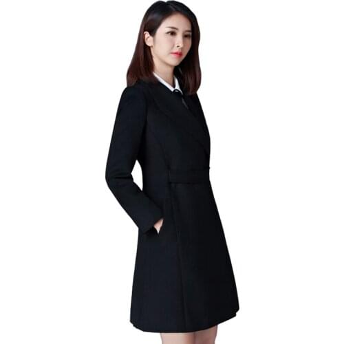 High-quality woolen windbreaker new slim slimming professional wear overalls womens woolen fashion temperament tooling TB181130