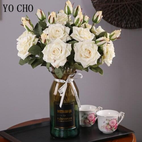 YO CHO 2 Branch Of Beautiful Artificial Peony Roses Silk Flowers DIY Home Garden Party Wedding Decoration Artificial Flowers