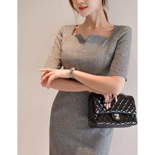 2021 Korean New Elegant Commuter Office Ladys Blouse Is Decorated BoBy Long Sleeve Summer Open-Necked Dress Fashion Design