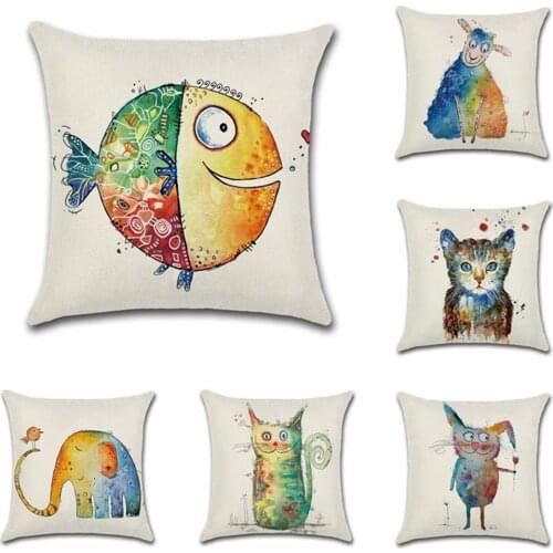 1pc Animal series cute fish cat Pillow Case Cartoon sheep elephant Cushion Cover for Sofa Home Decorative Throw Pillowcase