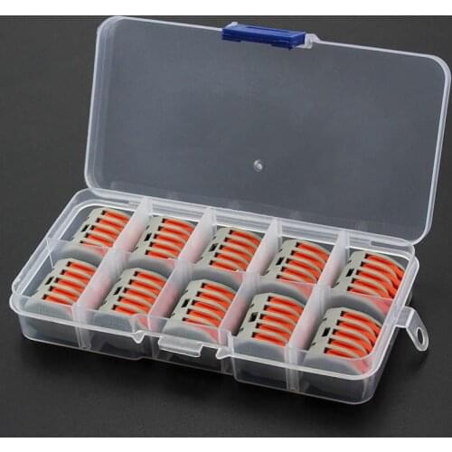 10pcs 2/3/5 Way Electric Cable Wire Quick Connector Terminal Set Spring Lever Terminal Block Plug-in WireMini Terminal