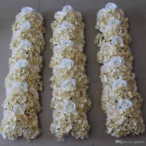 50CMX 20cm Simulation Wedding Rose Hydrangea Arrangement Flower Square Decorative Wedding Background Decorative flower 10pcs