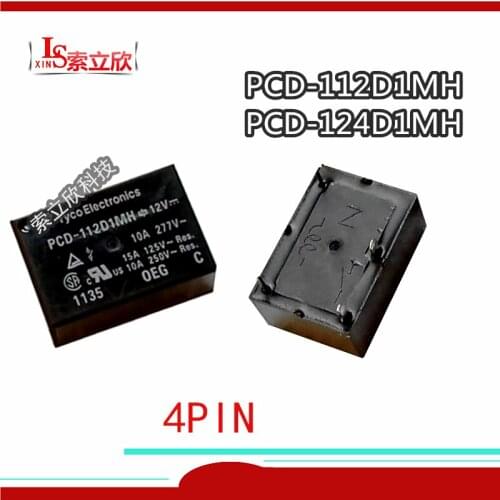 10PCS/LOT 100%Original New Relay PCD-112D1MH 12VDC PCD-124D1MH 24VDC PCD-112D1MH-12VDC PCD 112D1MH 12V 4PIN 10A