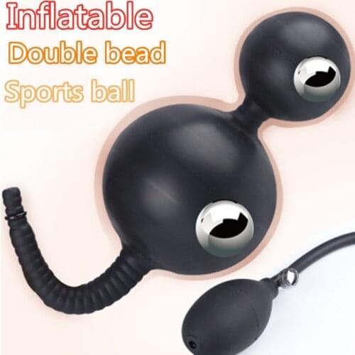 2020 New Huge Inflatable Anal Plug G spot Stimulator Vagina Anus Expansion Beads Butt Plug Anal Sex Toys Men Prostate Massager