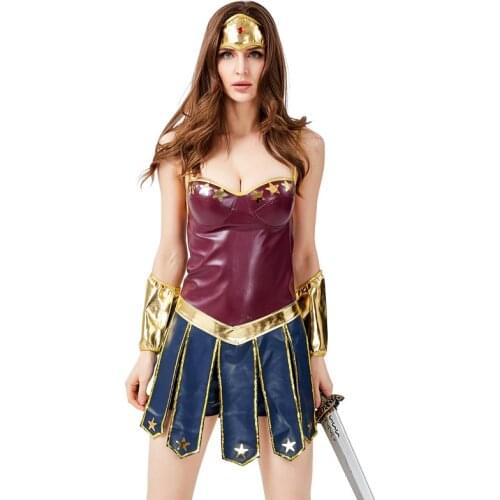 2021 Female Warrior Costume Wonder Superhero Costume for Women Halloween Costume Adult Plus Size Xxxl