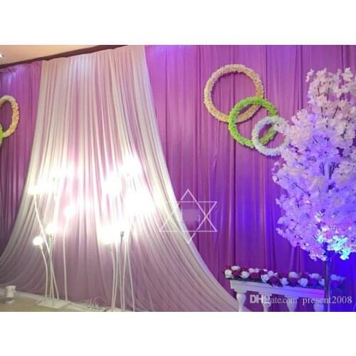 3M * 6M gold and white wedding background stage curtain wedding supplies stage decoration wedding background curtain drapes