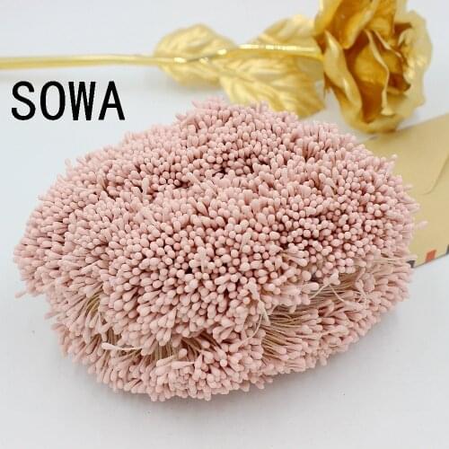 4500pcs 3"length 1.5mm Pink Color Matte Stamen Double heads Strong Stem Flower Cake Stamens