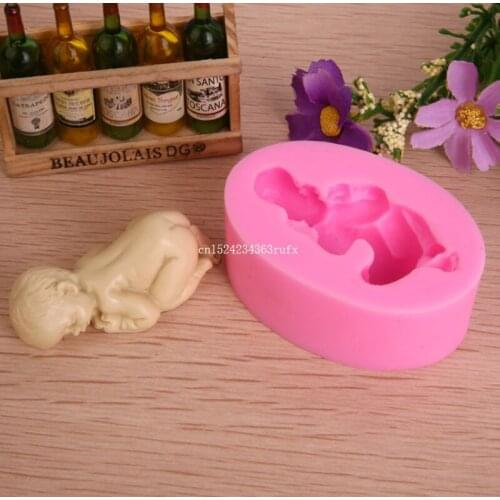 50pcs 3D Sleep Baby Handmade Soap Mold Chocolate Cake Moulds Cake Decorating Tools DIY Cookies Fondant Silicone Mold