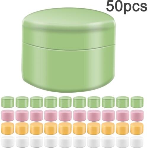 50pcs Cosmetic Jars 30g Small Empty Plastic Container Face Cream Lotions Toners Storage Boxes for Home Travel Business Trip