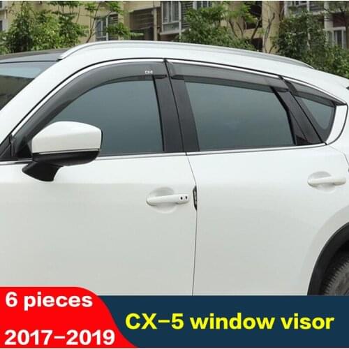 6 Pcs/sets For Mazda CX-5 Cx5 2017-19 Window Visor Windows Side Sun Rain Protection Shield Exterior Body Decoration Accessories