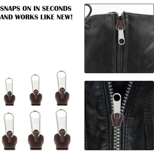6pcs Universal Instant Fix Zipper Repair Kit Clothes Backpack Replacement Zip Slider Teeth Zippers Dropshipping