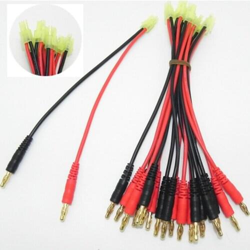 BULSUNSOLAR10PCS/Lot Mini Tamiya Connector 4.0mm Banana Plug with High Temperature Silicone Wire 14AWG Cable Length 15cm