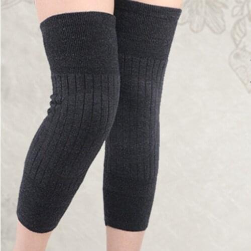 Black Knee Pads Comfy Warm Thick Female Knee Protecter 2020 New Women Sollid Color Socks