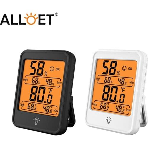 Digital Temperature Humidity Meter Backlight Indoor Room Touching Thermometer Hygrometer Gauge Weather Station