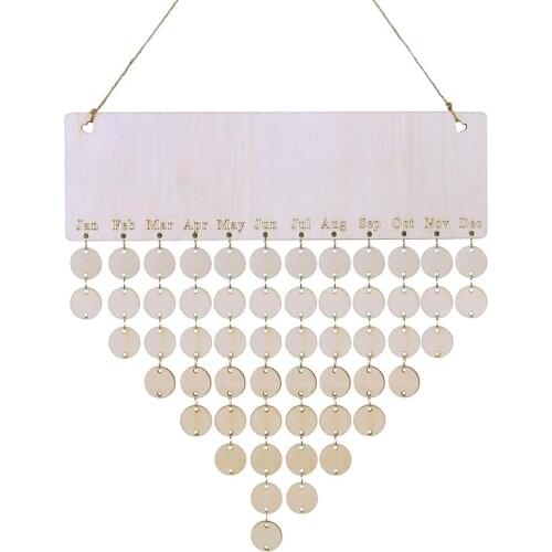 DIY Wooden Family Friends Date Mark Sign Hanging Blank Calendar Board Decor Hanging Calendar Date Mark Home Decoration