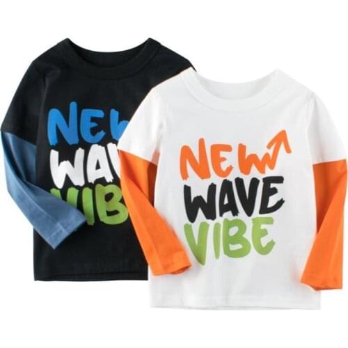 Kids Clothing T Shirts 100% Cotton Print Long Sleeve T-Shirts For Boys