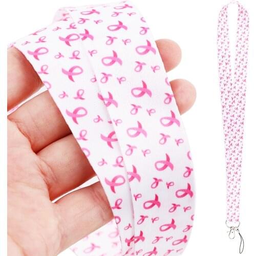 DZ1909 Breast Cancer Awareness Doctor Nurse Key lanyard Keychain ID Card Pass Gym Mobile Phone Key Ring Badge Holder Jewelry