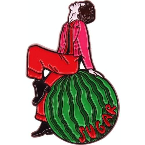 Watermelon Sugar High Music Lyrics Enamel Brooch Pins Badge Lapel Pins Alloy Metal Fashion Jewelry Accessories Gifts