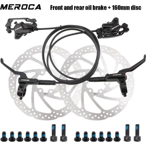 Mountain Bike Disc Brake Set Hydraulic Disc Brake with 160mm Rotors Bolts Mountain bike Kit Bicycle Oil Pressure Disc Brake Set