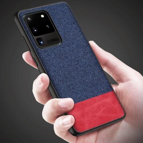 Canvas Case For Samsung Galaxy S20 Plus Ultra Shockproof Back Cover Fashion Fabric business Phone Cases Fundas For Galaxy S20 FE