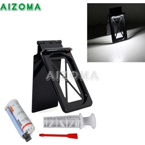 Motorcycle Black Hide-Away LED License Plate Bracket Kit For Harley Touring All w/Hard ABS Plastic Bags Licence Plate Tag Holder