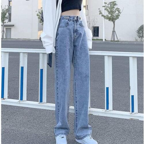 Summer Womens Pants Women High Waist Plus Size Mom Jeans 2021 Summer Push Up Boyfriend Jeans Straight Leg Jeans Women Pants