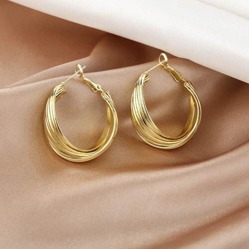 Fashion Hip-hop Hoop Earrings Personality Metal Geometric Earrings for Women Accessories Jewelry Party Girl Gift