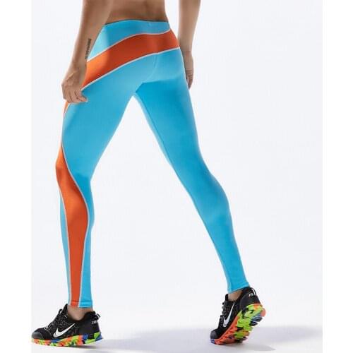 Men Running Tights Training Sport Leggings Patchwork Compression Pants Sky Blue Gym Wear Men Sexy Gym Legging Mallas Hombre