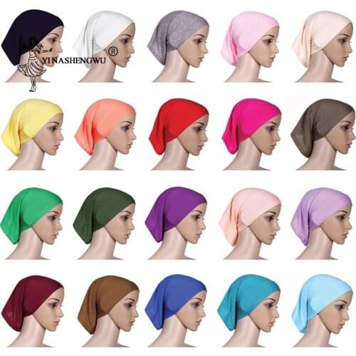 Newest Inner Hijab Caps Women Cover Headwrap Bonnet Hat Muslim Hijab Scarf Hijabs Muslim Islamic Scarf Scarves Basis Inner Hijab