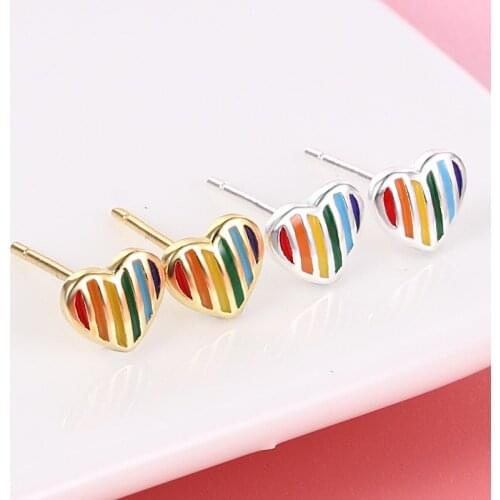 Simple Lovely Girls Huggies Small Hoops Earrings Skinny Rainbow New Korean Classic Minimal Charming Stud earring Thin Hoops