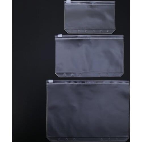 Clear PVC Storage Bag Pouch For Notebook Diary Day Planner Zipper Business Cards Q6PA