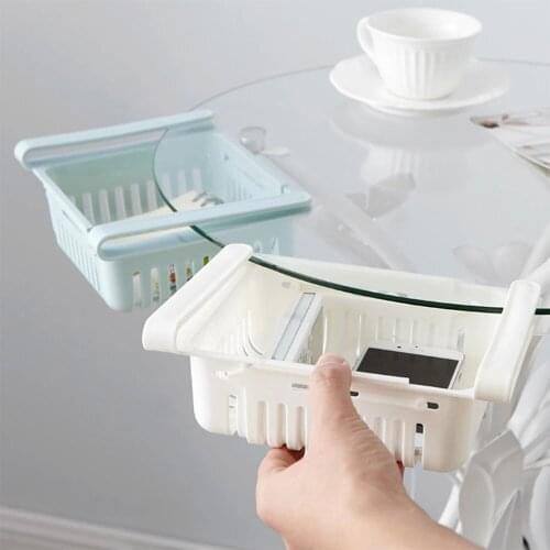 Adjustable Stretchable Refrigerator Organizer Drawer Basket Refrigerator Pull-out Drawers Fresh Spacer Layer Storage Rack