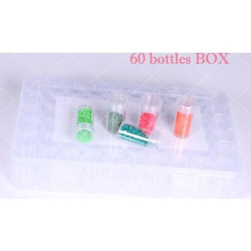 60 Slots Diamond Embroidery Box Diamond Painting Accessory Case Clear Plastic Beads Storage Boxes Cross Stitch Label sticker