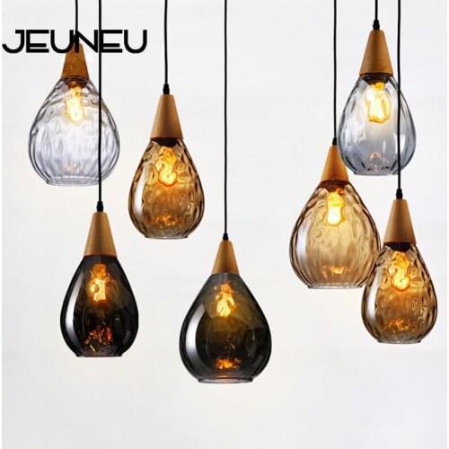 Modern Europe Creative Pendant Light AC LED E27 Glass Pendant Lamp for Bedroom Restaurant Living Room Kitchen Cafe Hotel Office